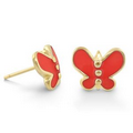 Lauren G. Adams Girls Petite Butterfly Post Earrings (Gold/Red)